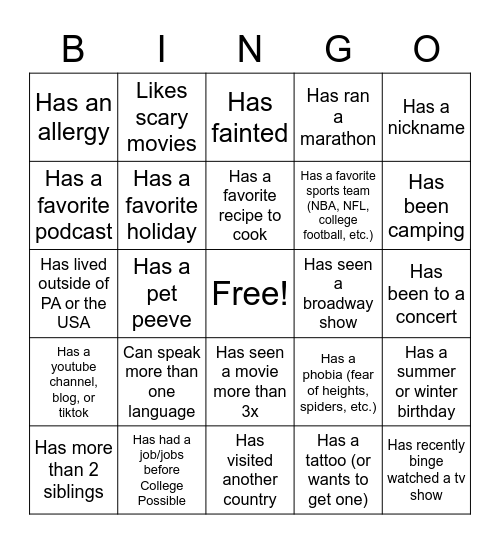 Bingo Card