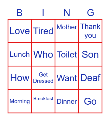 ASL Bravo unit 1 Bingo Card