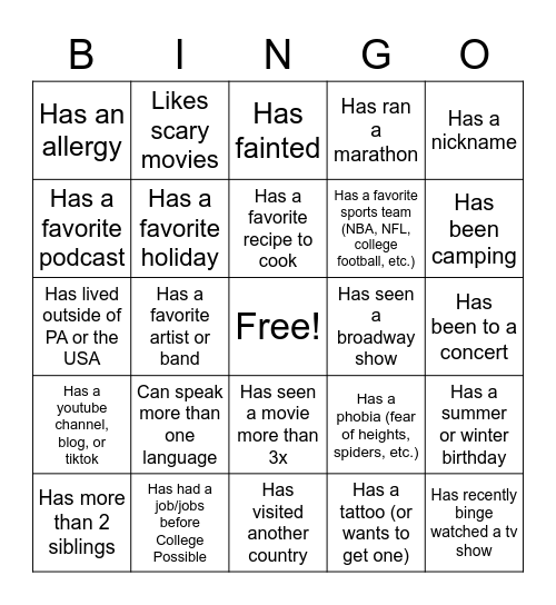 Bingo Card