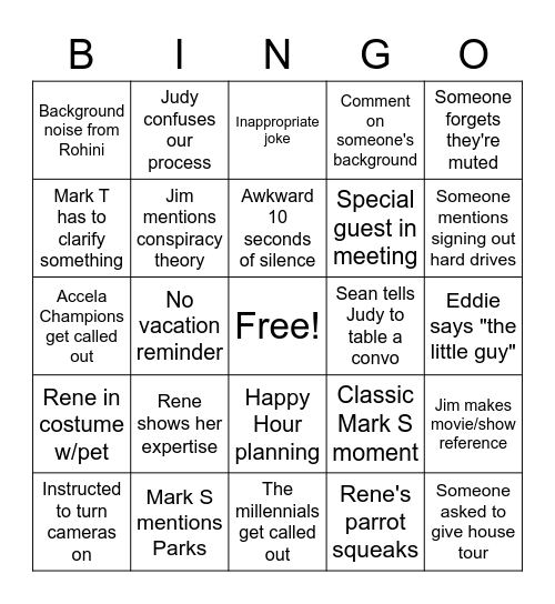 Meeting Bingo Card