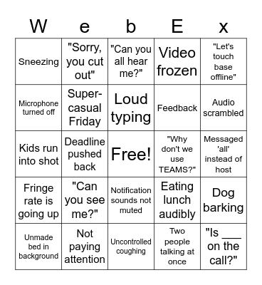 WebEx Bingo Card
