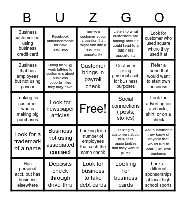Find that Business Bingo Card
