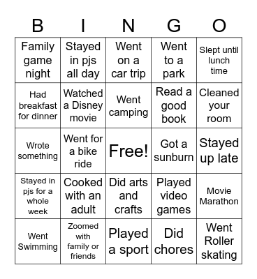 Quarantine Bingo Card
