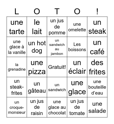 Ch. 6.1 French Bingo Card