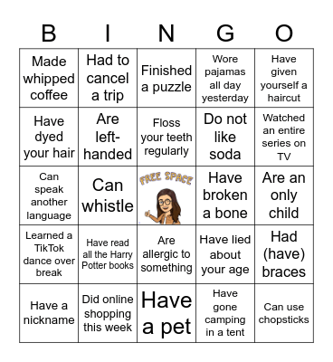 VCS 7th Grade Bingo Card