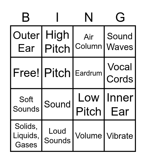 SOUNDS! Bingo Card