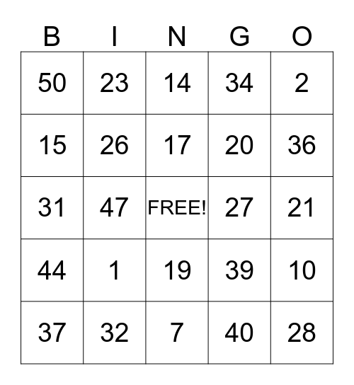 THANKSGIVING Bingo Card