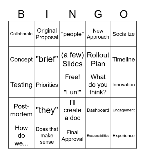 PM BINGO Card
