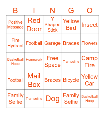 Picture Bingo Card