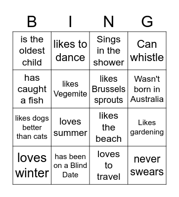 Who Are You? Bingo Card