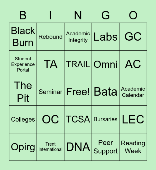 lingo Bingo Card