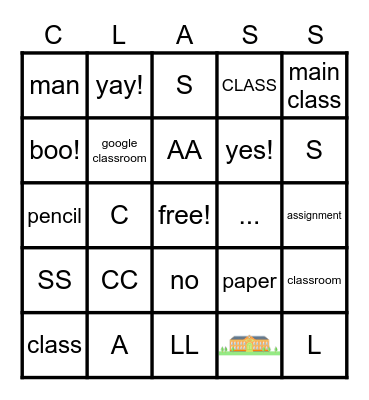 school game Bingo Card