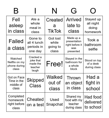 Fun FriYAY Bingo Card
