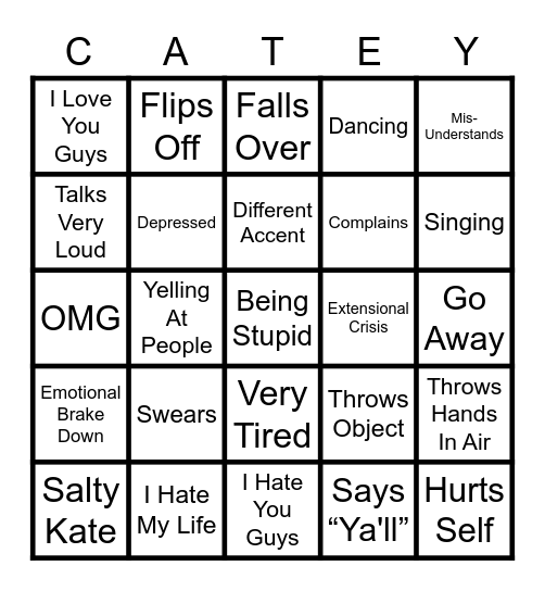 Catey BINGO Card