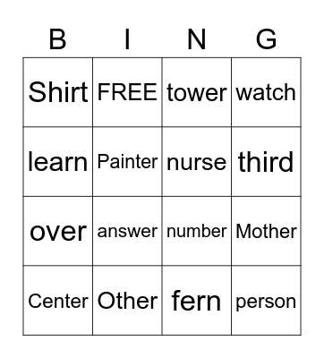 BINGO Card