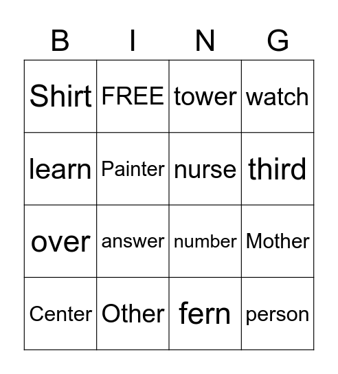 BINGO Card