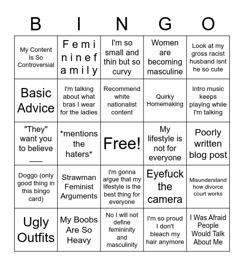 Mrs. Midwest Content Bingo Card
