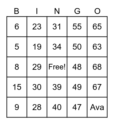 ALGD BINGO PARTY Bingo Card