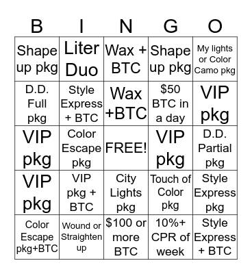 Holiday Bingo pt. 1 Bingo Card