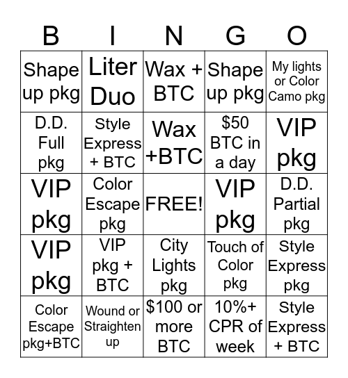 Holiday Bingo pt. 1 Bingo Card