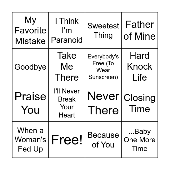 Now 2 Bingo Card