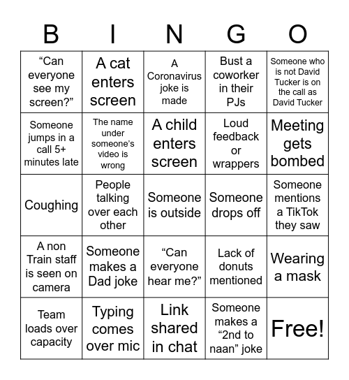 PI 1 Bingo Card