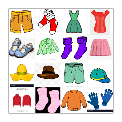 CLOTHES Bingo Card