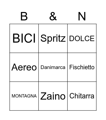 Beatrice e Nicola Bingo Card