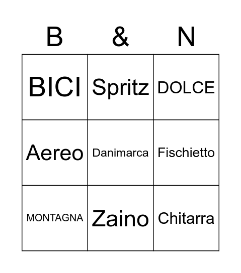 Beatrice e Nicola Bingo Card