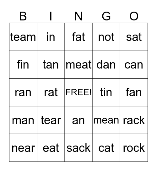 RMK Lessons 45-52 Bingo Card