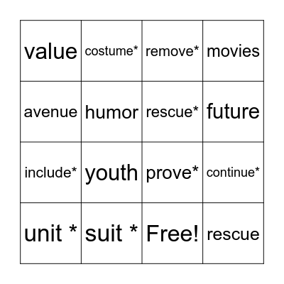 Bingo Card