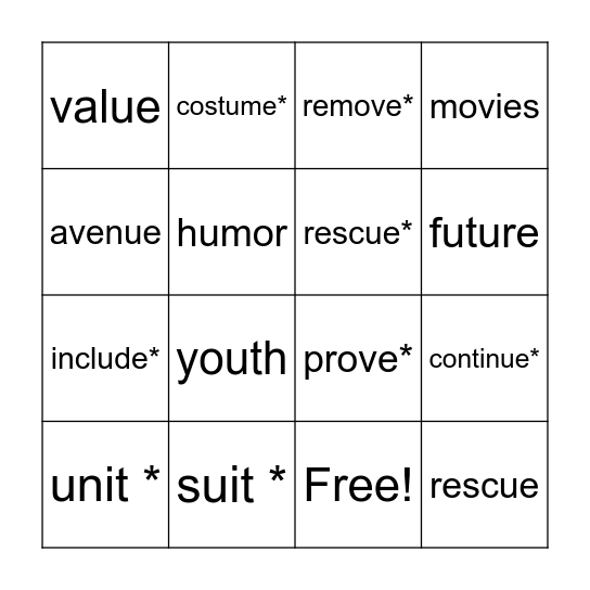 Bingo Card