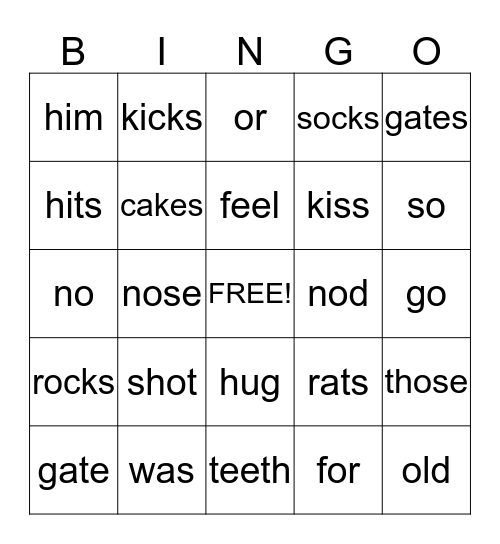 RMK Lesson 94-100 Bingo Card