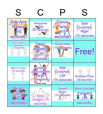 Fitness Bingo Card