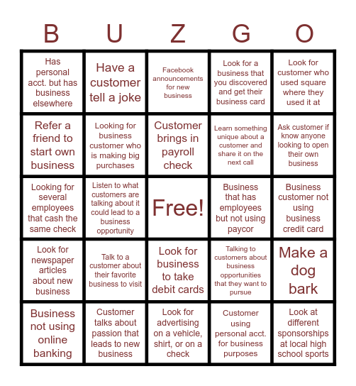 Find that Business Bingo Card