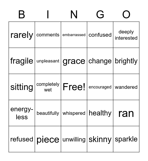 Context Clues Bingo Card
