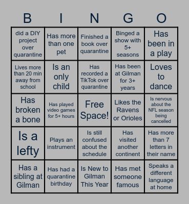 Find Someone That... Bingo Card
