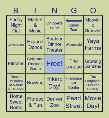 Community Services Themed Bingo! Bingo Card