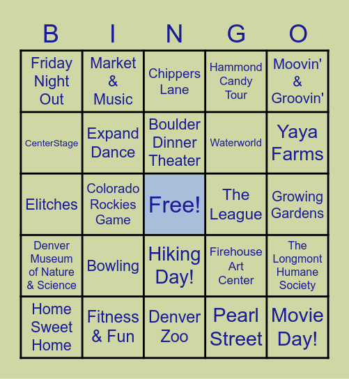 Community Services Themed Bingo! Bingo Card