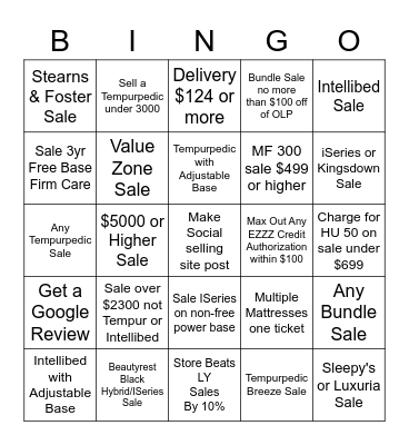 Labor Day Bingo Card