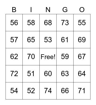 call center bingo Card