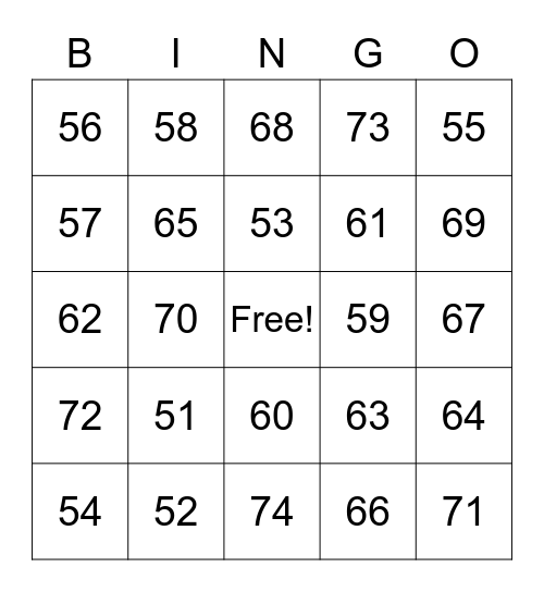 call center bingo Card