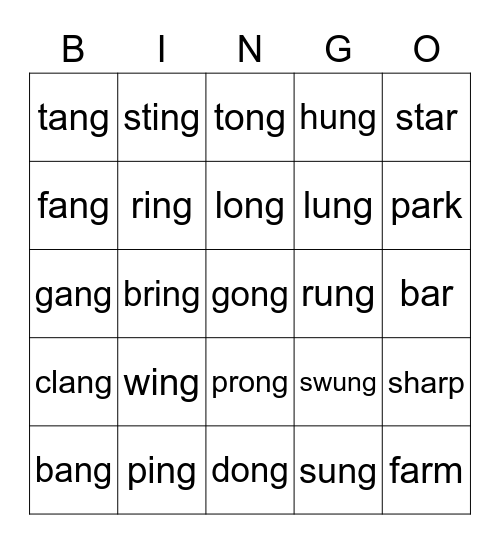 Lesson 17 Bingo Card