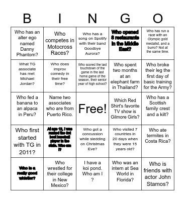 TG Rockies! Bingo Card