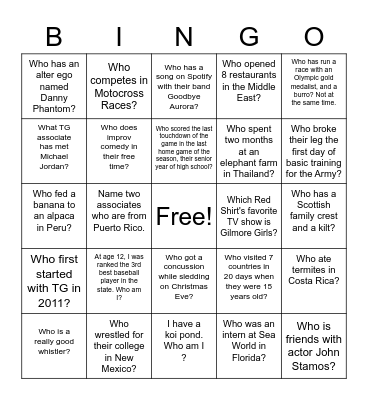 TG Rockies! Bingo Card