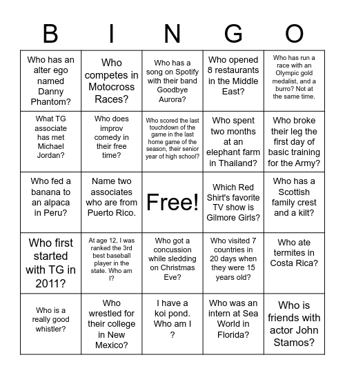 TG Rockies! Bingo Card