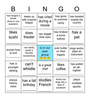 Find someone who... Bingo Card