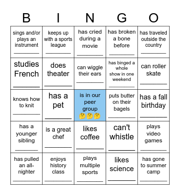 Find someone who... Bingo Card