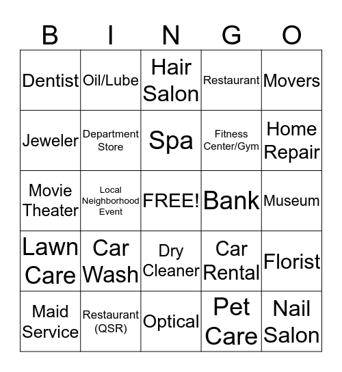 Content Bingo Card