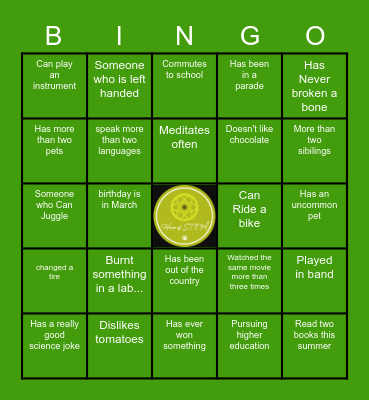 Grow Your S.T.E.M Bingo Card